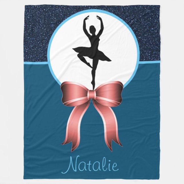 Ballerina Dancer Glitzer und Bow Fleece Blanket (Vorderseite)