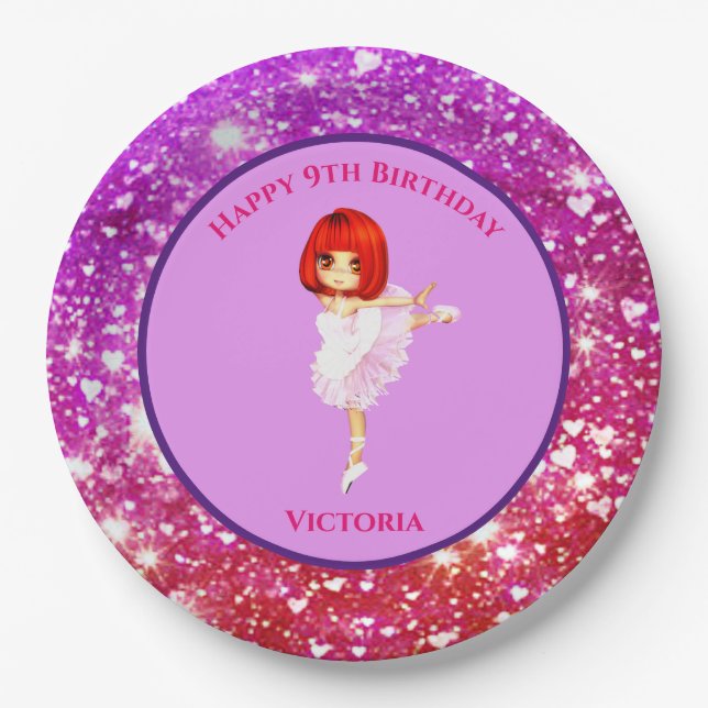 Ballerina Dancer "Happy Birthday" Paper Teller (Vorderseite)