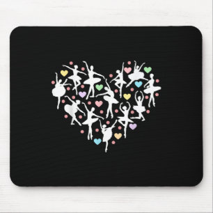 Ballerina Dancer Herz Valentinstag Teacher Danc Mousepad