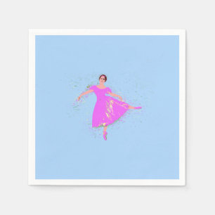 Ballerina Dancer in magentrosa Kleid Serviette