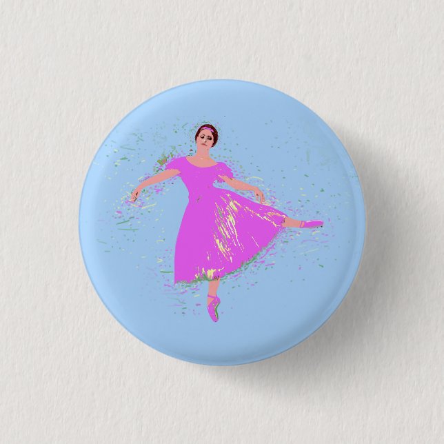 Ballerina Dancer Magenta Rosa Kleid Button (Vorderseite)