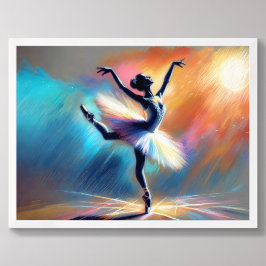 Ballerina Dancer Pastel Zeichne farbenfroh Poster