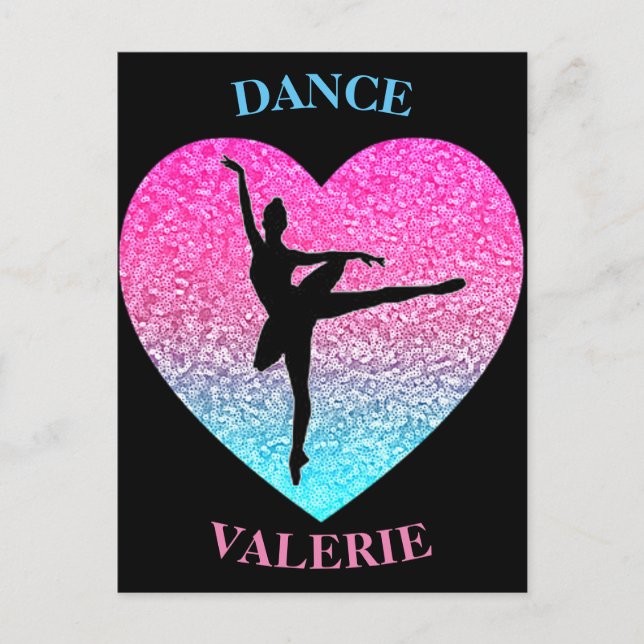 Ballerina Dancer Personalisiert Postkarte (Vorderseite)
