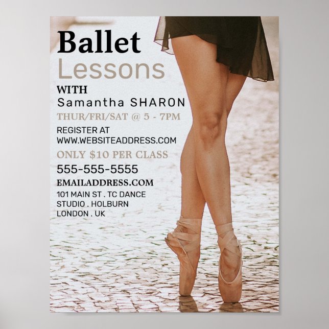 Ballerina Dancer, Tanzlehrgang Werbung Poster (Vorne)