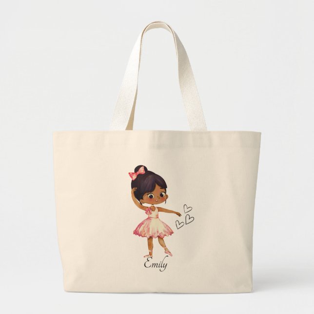Ballerina Dancer Thema Wasserfarbe Jumbo Stoffbeutel (Vorne)