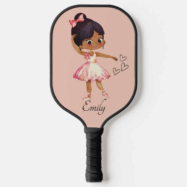 Ballerina Dancer Thema Wasserfarbe Pickleball Schläger (Vorderseite)