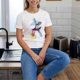 Ballerina Dancer Thema Wasserfarbe T-Shirt