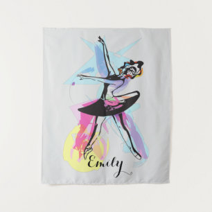 Ballerina Dancer Wasserfarbe Thema individuell Wandteppich