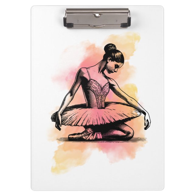 Ballerina Dancing in Color  Klemmbrett (Vorderseite)