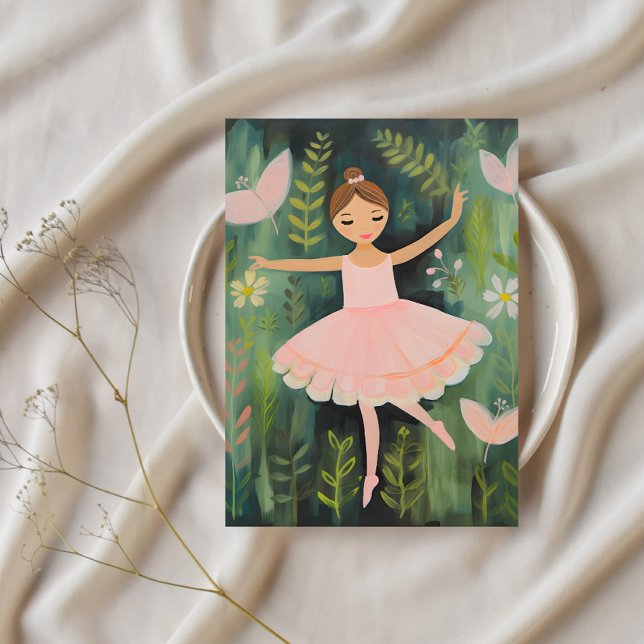 Ballerina dans la carte postale du jardin (Créateur téléchargé)