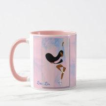 Ballerina dans la tasse de café rose
