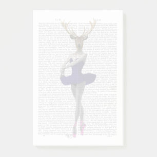 Ballerina Deer in Blue Post-it Klebezettel