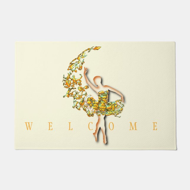 Ballerina Doormat Ballettränke Frau - Willkommen Fußmatte (Vorderseite)