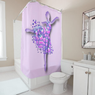 Ballerina Douche Rideau Violet Ballet Danseur Fill