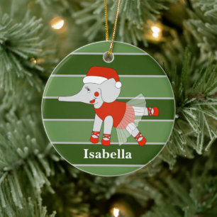 Ballerina-Elefant-Weihnachtsspecial Keramik Ornament