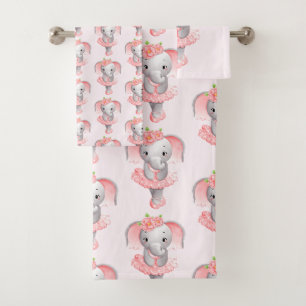 Ballerina Eléphant Rose et Gris mou
