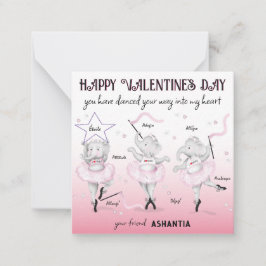 Ballerina Elephant Tanzunterricht Valentine Mitteilungskarte
