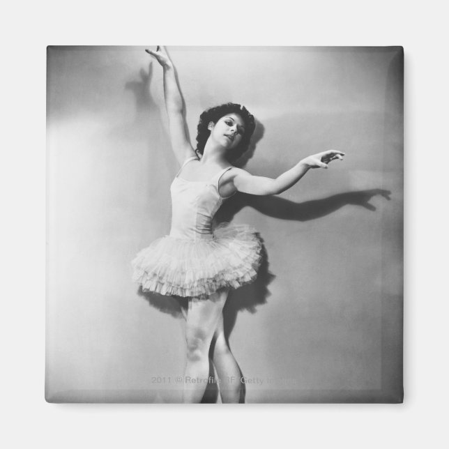 Ballerina en pointe B&W Magnet (Vorne)