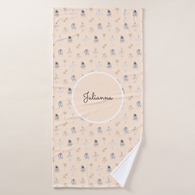 Ballerina et Fleurs de Pêche (Serviette de bain)