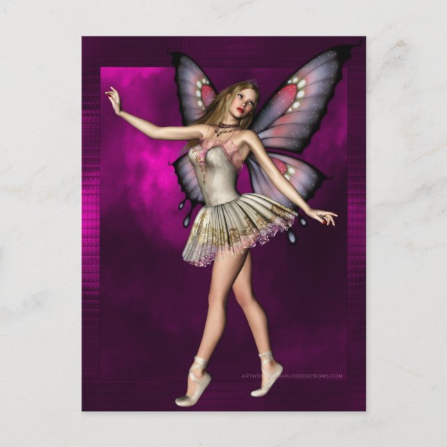 Ballerina Fairy Artwork D1 Postkarten (Vorderseite)