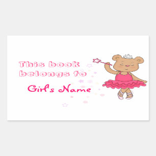 Ballerina Fairy Bear livre étiquette