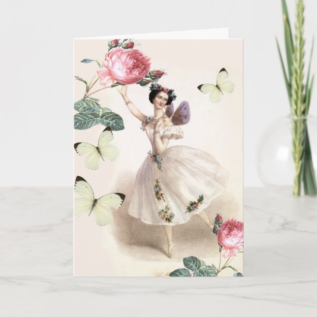 Ballerina Fairy Birthday Karte (Vorderseite)