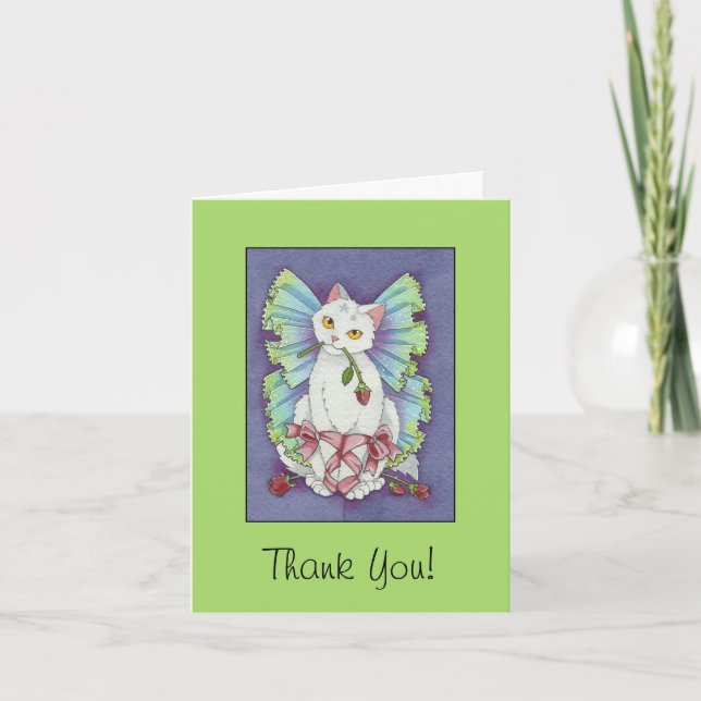 Ballerina Fairy Kitty Chat Cute Carte de remerciem (Devant)