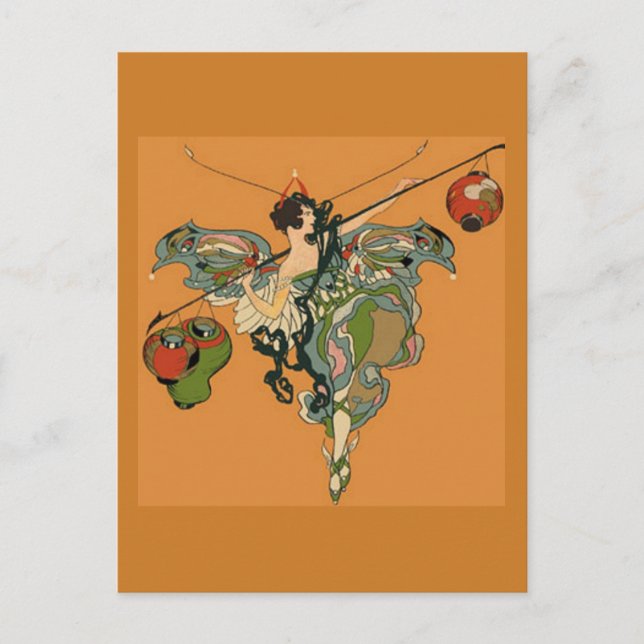 Ballerina-Fee mit Lanterns Postkarte (Vorderseite)