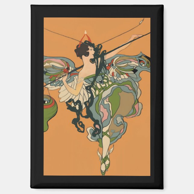 Ballerina Fee Mit Laternen Magnet (Vorderseite)