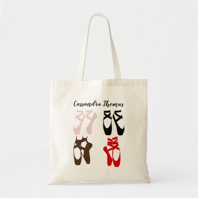 Ballerina Feet auf der Pointe DIY Silhouette Tragetasche (Vorne)