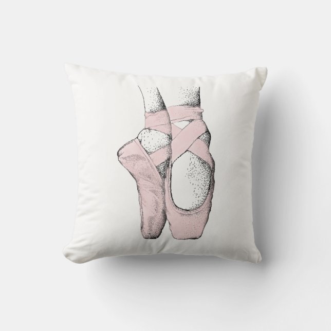Ballerina Feet auf Pointe #1 Lt Pink Kissen (Vorderseite)