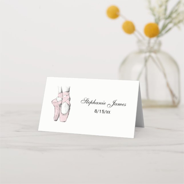 Ballerina Feet auf Pointe #1 Lt Pink Platzkarte (Vorderseite)