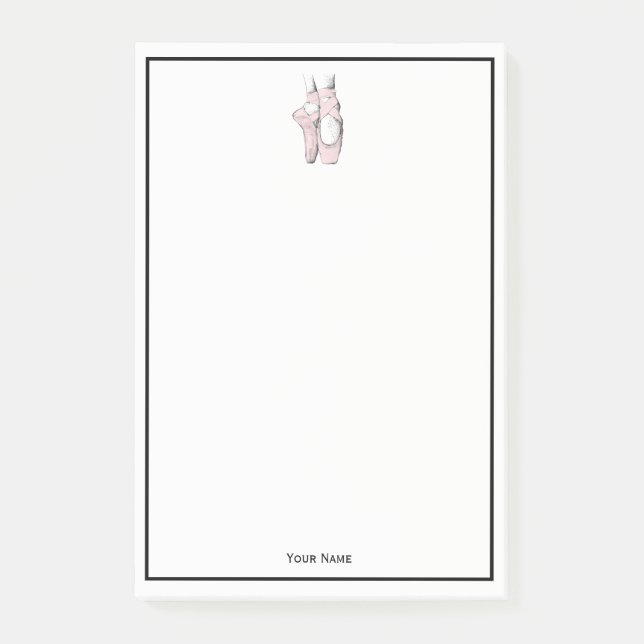 Ballerina Feet auf Pointe #1 Lt Pink Post-it Klebezettel (Vorderseite)