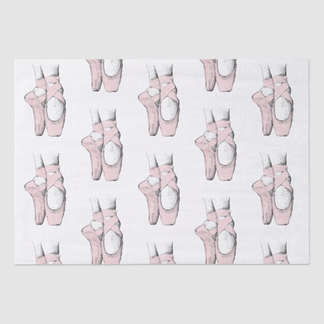 Ballerina Feet auf Pointe #1 Lt Pink Seidenpapier (Vorderseite)