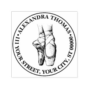 Ballerina Feet auf Pointe #1 Name Rücksendeadresse Permastempel