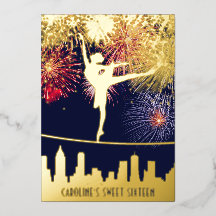 Ballerina Fireworks Skyline Sweet 16 Blue Gold