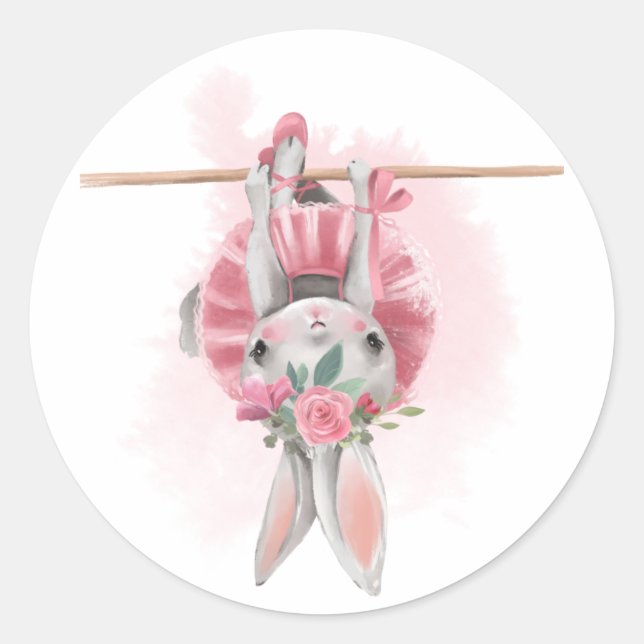 Ballerina Floral Bunny Stickers (Vorderseite)