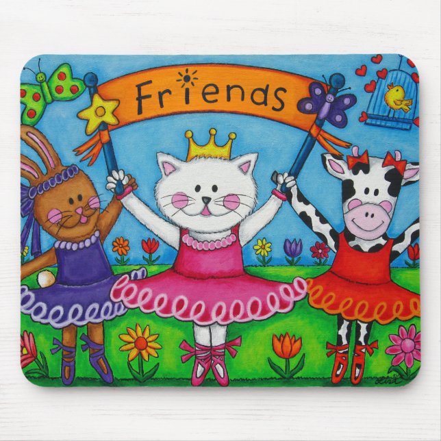 Ballerina-Freund-Mausunterlage Mousepad (Vorne)