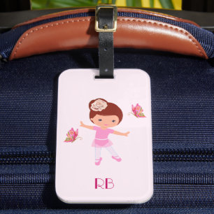 Ballerina Friendly Butterfly Monogram Gepäckanhänger