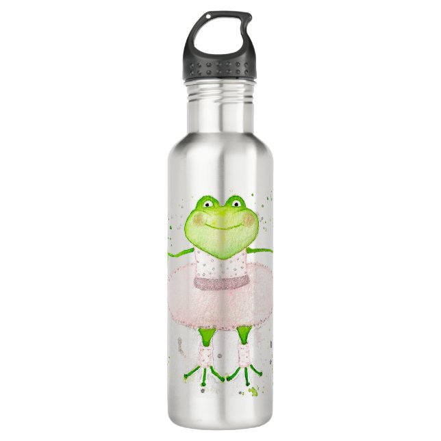 Ballerina Frog Edelstahlflasche (Vorderseite)