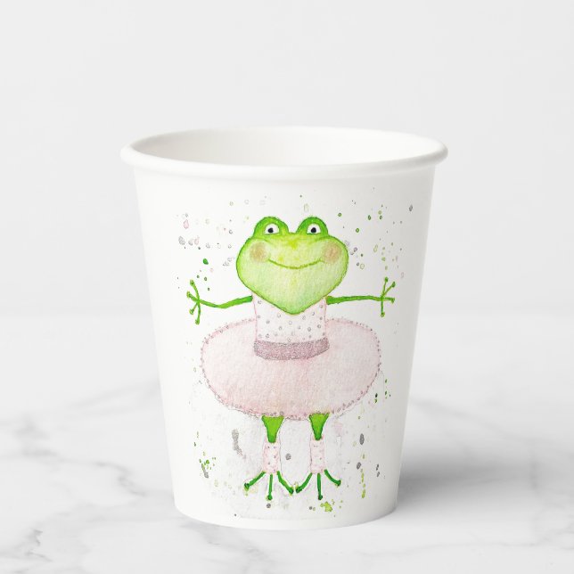 Ballerina Frog Pappbecher (Vorderseite)