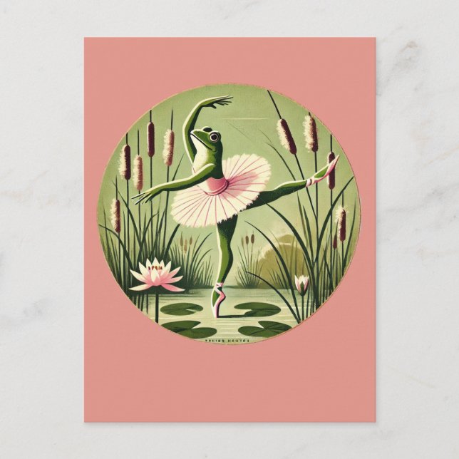Ballerina Frog Postkarte (Vorderseite)