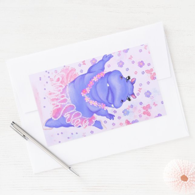 Ballerina Funny Sticker Hippo Bonne danseuse de ba (Enveloppe)
