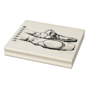 Ballerina Füße auf Spitze #1 Name Gummistempel