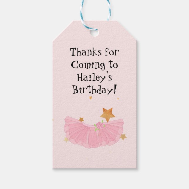 Ballerina Gastgeschenk Tag Geschenkanhänger (Vorderseite)