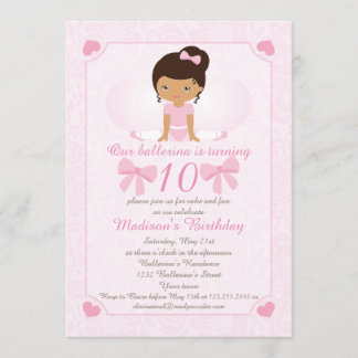 Ballerina Geburtstagsparty Einladung