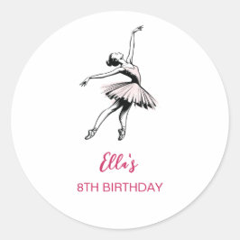 Ballerina Geburtstagsparty Girl Runder Aufkleber