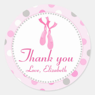 Ballerina Geschenk Gefallen Etikett Aufkleber Rosa