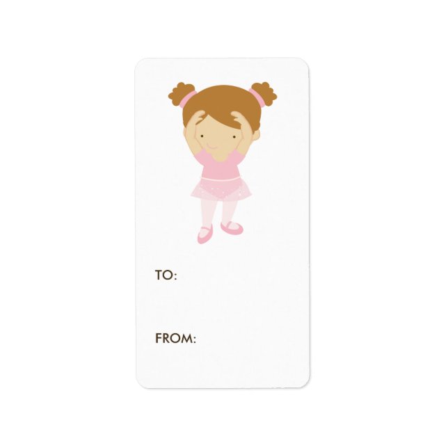 Ballerina Gift Tag Labels Adressaufkleber (Vorne)