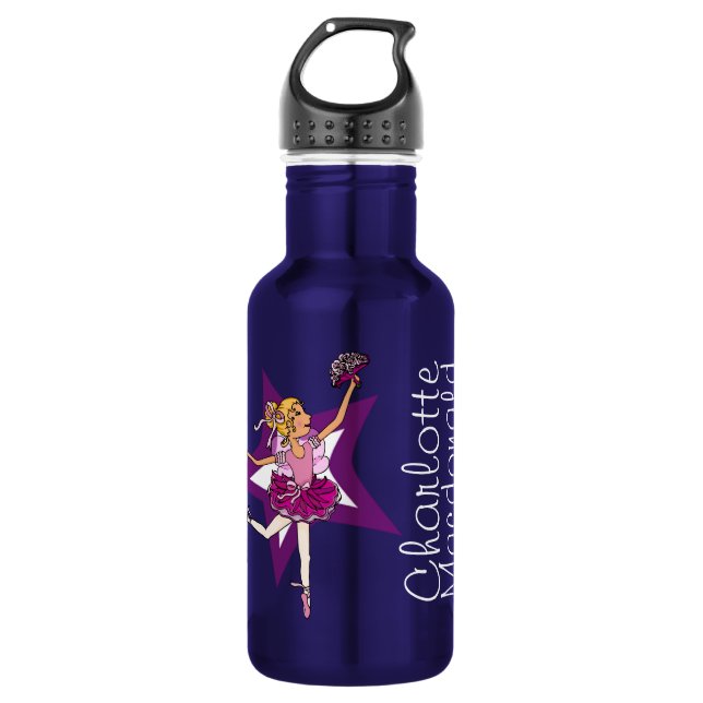 Ballerina Girina nannte lila Getränkedosen Edelstahlflasche (Vorderseite)